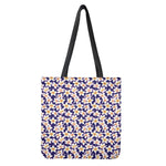Watercolor Frangipani Flower Print Tote Bag