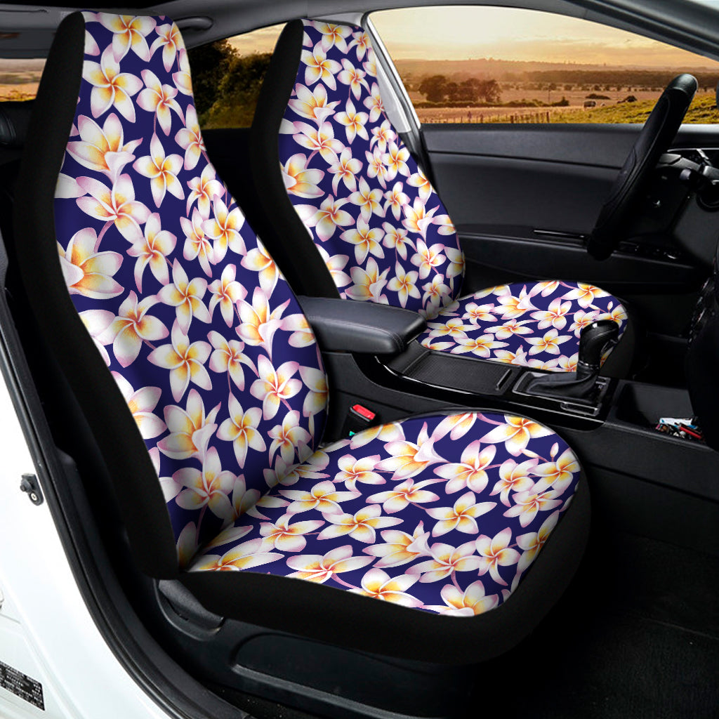 Watercolor Frangipani Flower Print Universal Fit Car Seat Covers