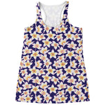 Watercolor Frangipani Flower Print Women's Racerback Tank Top