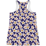 Watercolor Frangipani Flower Print Women's Racerback Tank Top