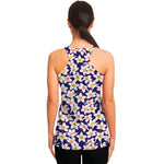 Watercolor Frangipani Flower Print Women's Racerback Tank Top