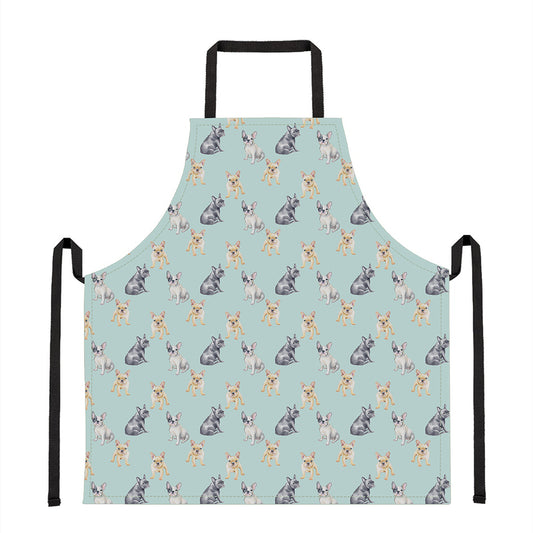 Watercolor French Bulldog Pattern Print Apron