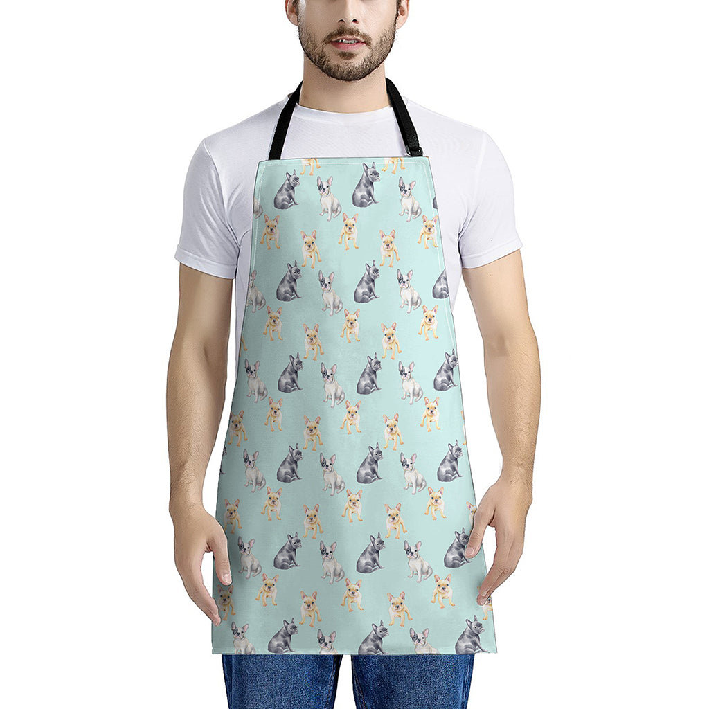 Watercolor French Bulldog Pattern Print Apron