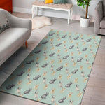 Watercolor French Bulldog Pattern Print Area Rug