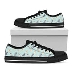 Watercolor French Bulldog Pattern Print Black Low Top Shoes