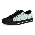 Watercolor French Bulldog Pattern Print Black Low Top Shoes