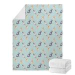 Watercolor French Bulldog Pattern Print Blanket
