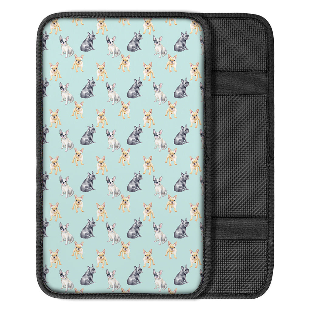 Watercolor French Bulldog Pattern Print Car Center Console Cover
