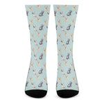 Watercolor French Bulldog Pattern Print Crew Socks
