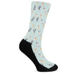 Watercolor French Bulldog Pattern Print Crew Socks