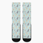 Watercolor French Bulldog Pattern Print Crew Socks