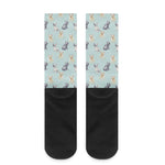 Watercolor French Bulldog Pattern Print Crew Socks