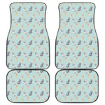 Watercolor French Bulldog Pattern Print Front and Back Car Floor Mats