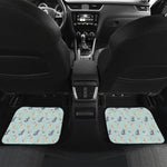 Watercolor French Bulldog Pattern Print Front and Back Car Floor Mats