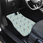 Watercolor French Bulldog Pattern Print Front and Back Car Floor Mats