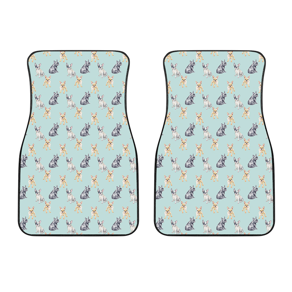 Watercolor French Bulldog Pattern Print Front Car Floor Mats