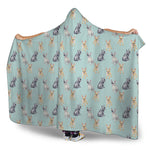 Watercolor French Bulldog Pattern Print Hooded Blanket