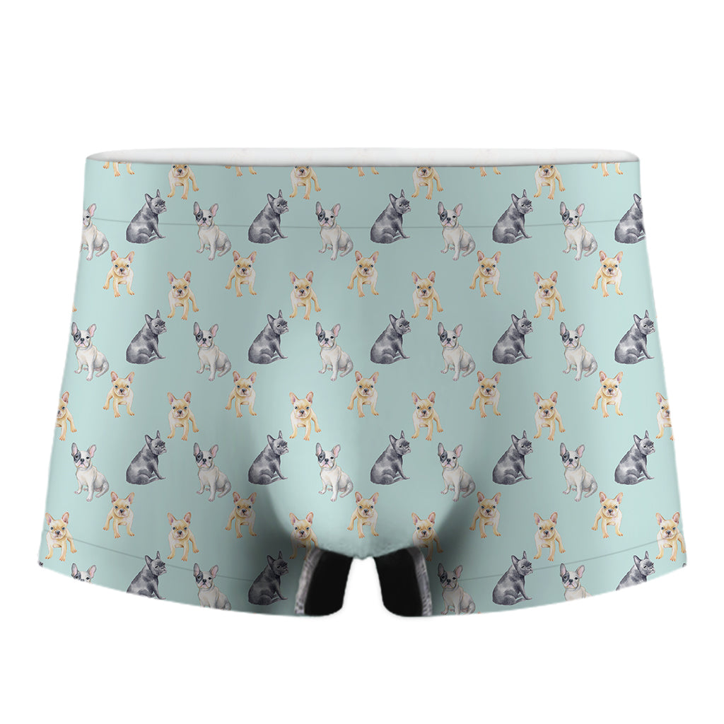 Watercolor French Bulldog Pattern Print Men's Boxer Briefs