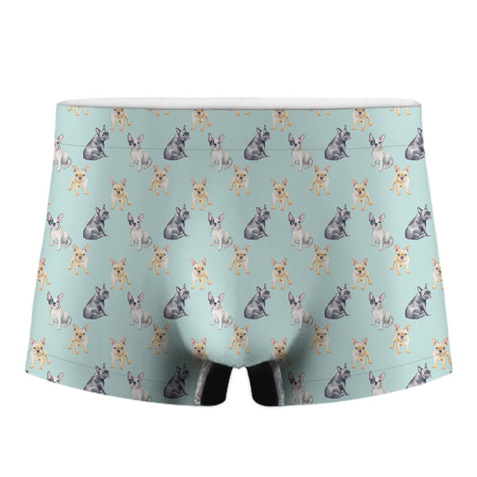 Watercolor French Bulldog Pattern Print Men's Boxer Briefs