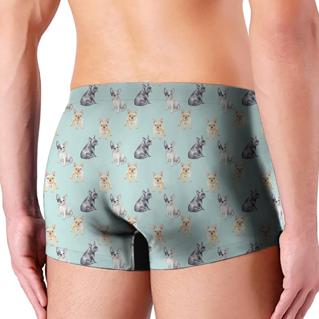 Watercolor French Bulldog Pattern Print Men's Boxer Briefs