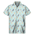Watercolor French Bulldog Pattern Print Men's Short Sleeve Shirt