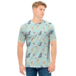 Watercolor French Bulldog Pattern Print Men's T-Shirt