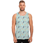 Watercolor French Bulldog Pattern Print Men's Tank Top