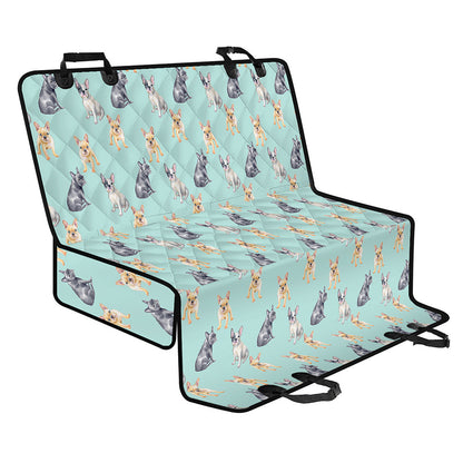 Watercolor French Bulldog Pattern Print Pet Car Back Seat Cover