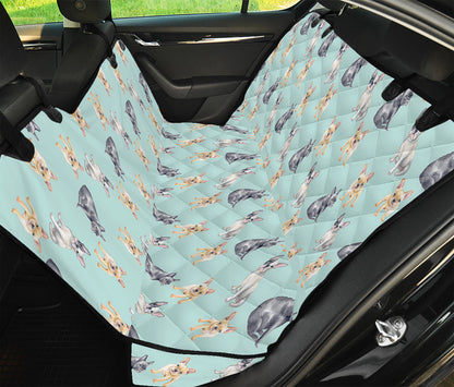 Watercolor French Bulldog Pattern Print Pet Car Back Seat Cover