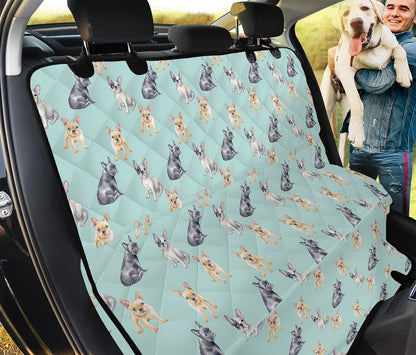 Watercolor French Bulldog Pattern Print Pet Car Back Seat Cover