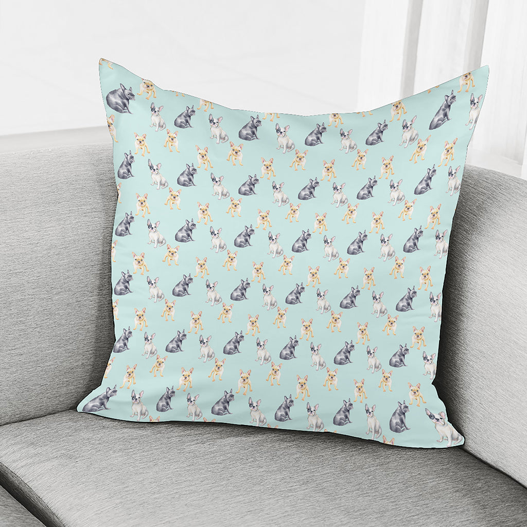 Watercolor French Bulldog Pattern Print Pillow Cover