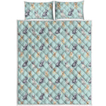 Watercolor French Bulldog Pattern Print Quilt Bed Set