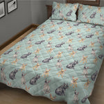 Watercolor French Bulldog Pattern Print Quilt Bed Set