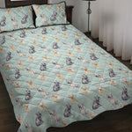 Watercolor French Bulldog Pattern Print Quilt Bed Set