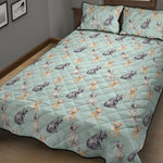 Watercolor French Bulldog Pattern Print Quilt Bed Set