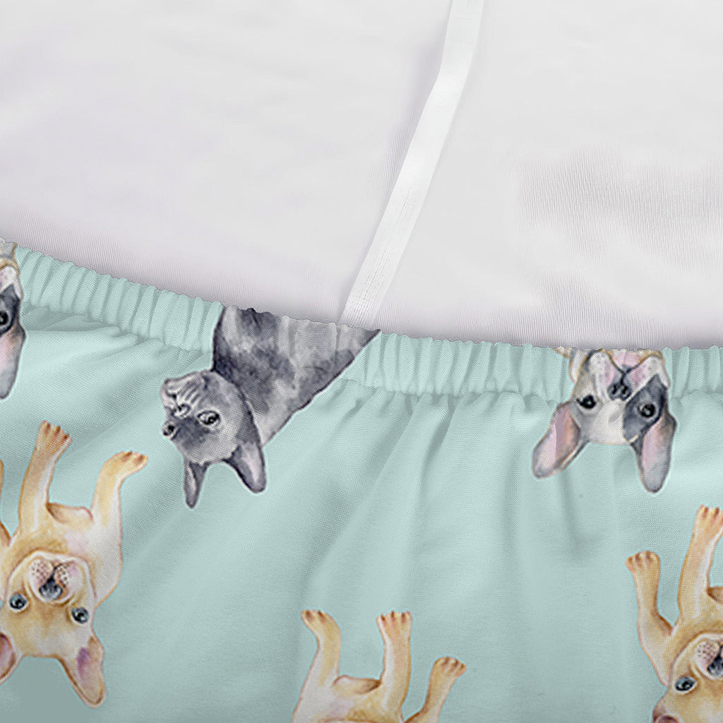 Watercolor French Bulldog Pattern Print Sofa Cover