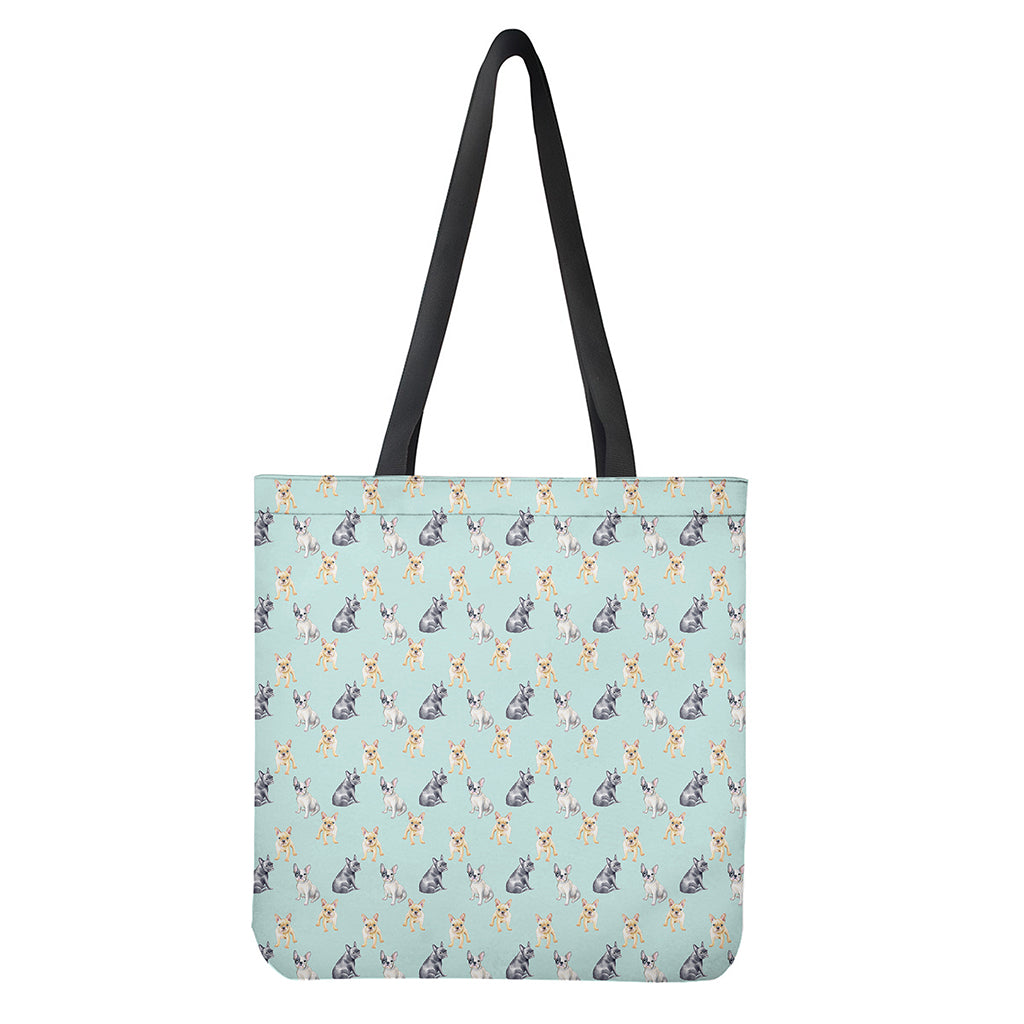 Watercolor French Bulldog Pattern Print Tote Bag