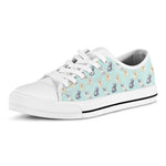 Watercolor French Bulldog Pattern Print White Low Top Shoes