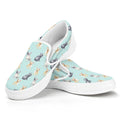Watercolor French Bulldog Pattern Print White Slip On Sneakers