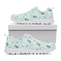 Watercolor French Bulldog Pattern Print White Running Shoes