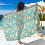 Watercolor French Bulldog Puppy Print Beach Sarong Wrap