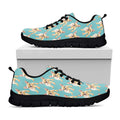 Watercolor French Bulldog Puppy Print Black Running Shoes