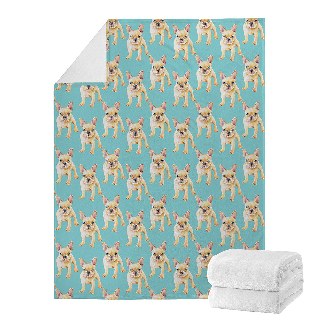 Watercolor French Bulldog Puppy Print Blanket