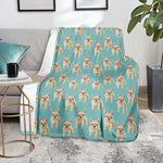 Watercolor French Bulldog Puppy Print Blanket