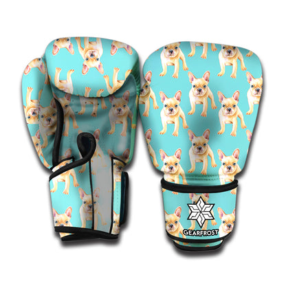 Watercolor French Bulldog Puppy Print Boxing Gloves