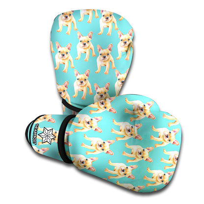 Watercolor French Bulldog Puppy Print Boxing Gloves