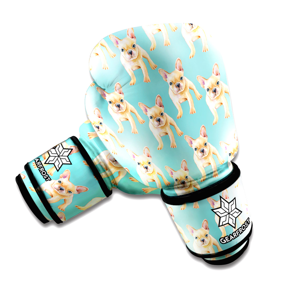 Watercolor French Bulldog Puppy Print Boxing Gloves