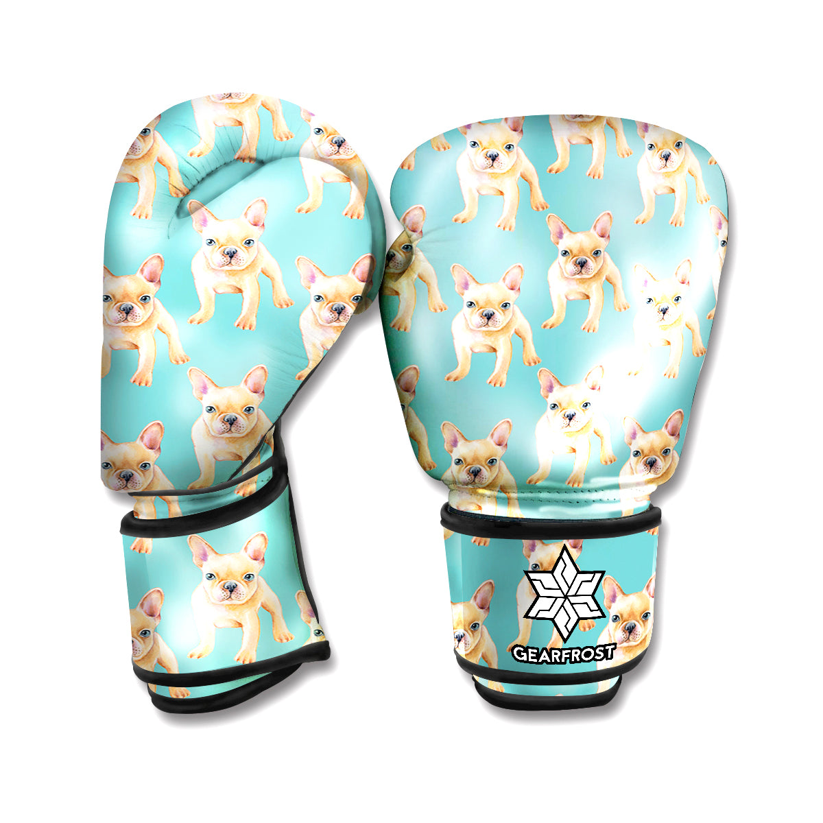 Watercolor French Bulldog Puppy Print Boxing Gloves
