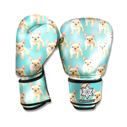 Watercolor French Bulldog Puppy Print Boxing Gloves