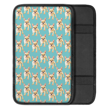 Watercolor French Bulldog Puppy Print Car Center Console Cover